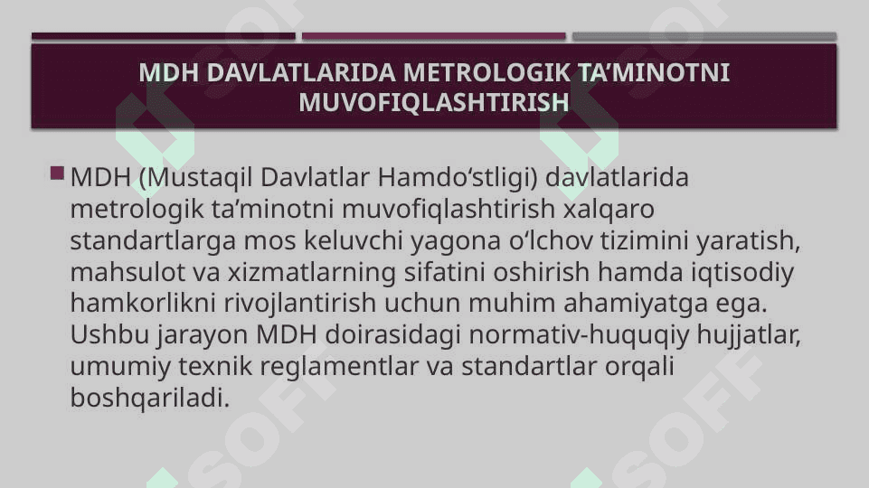 MDH davlatlarida metralogik ta’minotni muvofiqlashtirish 2