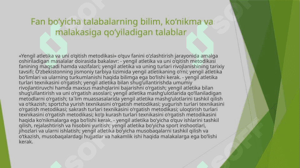 YENGIL ATLETIKA NAZARIYASI VA USLUBIYATI FANIGA KIRISH 4