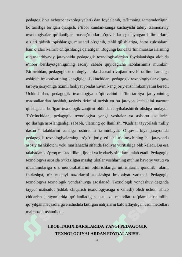 Tarix fani darslarida zamonaviy pedagogik texnologiyalardan foydalanishning ahamiyati va yutuqlari 4