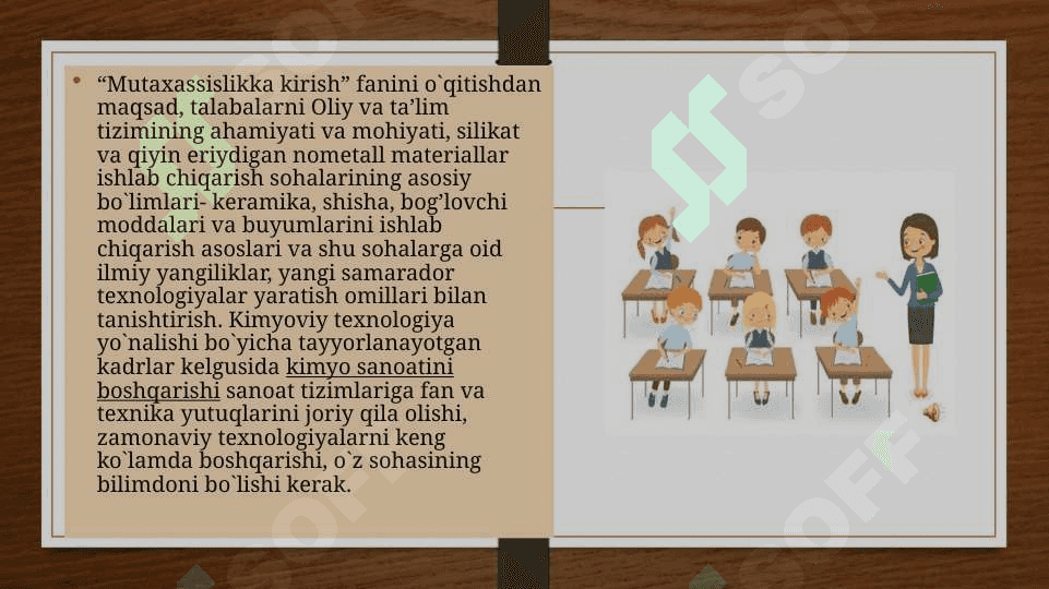 MUTAXASSISLIKKA KIRISH FANINING MAQSADI VA VAZIFALARI 2