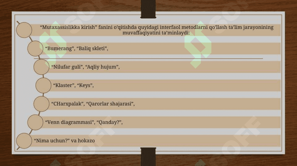 MUTAXASSISLIKKA KIRISH FANINING MAQSADI VA VAZIFALARI 6