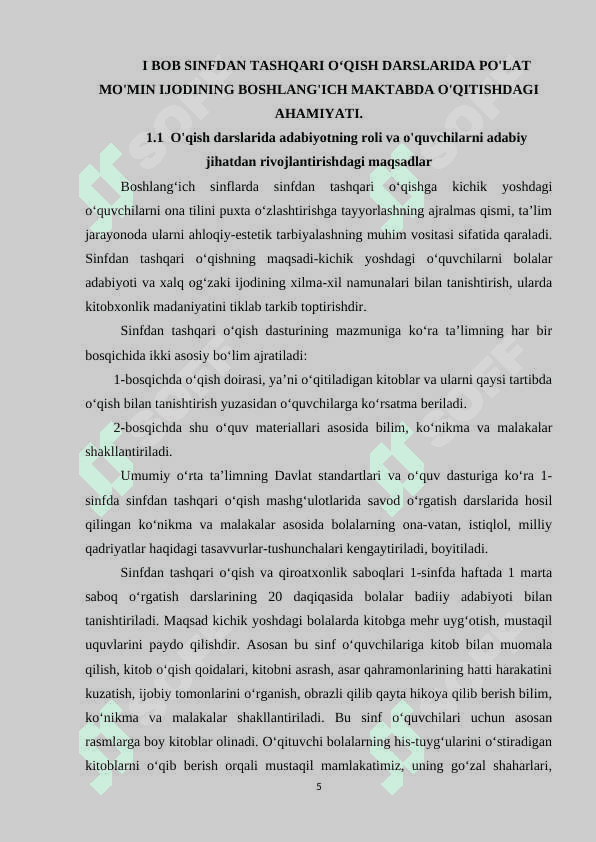 4-SINF O'QUVCHILARIGA OʻQISH DARSLARIDA PO'LAT MO'MIN IJODINI OʻRGATISH METODIKASI 5
