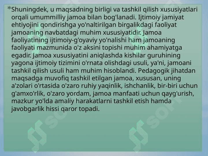 O’quvchilar jamoasi yagona pedagogik jarayonning asoslari. 8