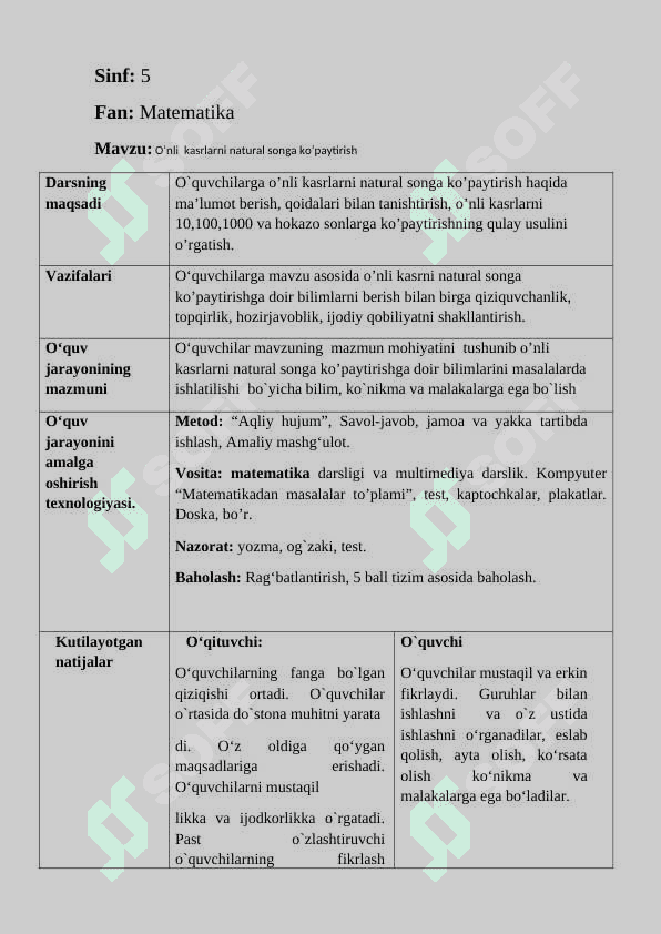matematika fani dan ochiq dars 2