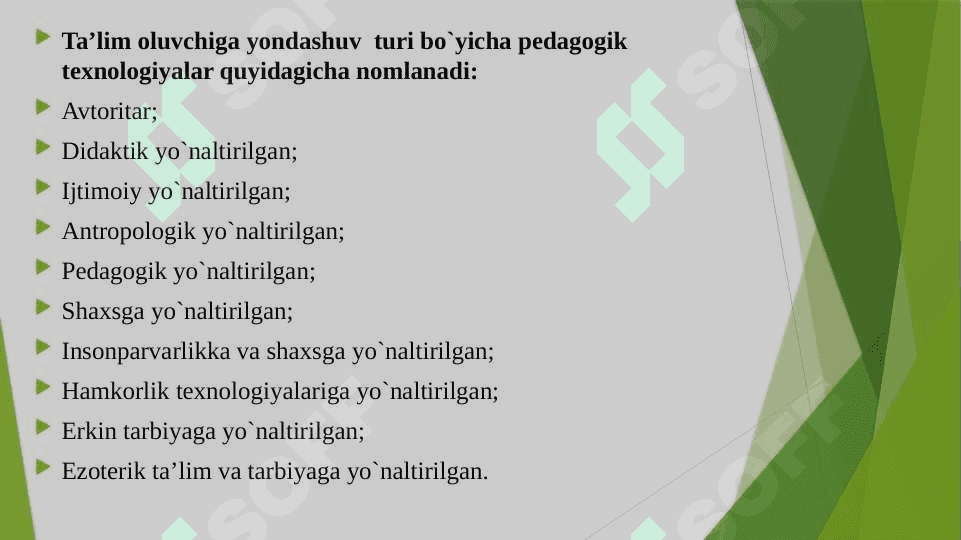 Tarbiya fanini o‘qitishda pedagogik texnologiyalaridan foydalanish. Shaxsga yo‘naltirilgan ta’lim texnologiyalari. 5