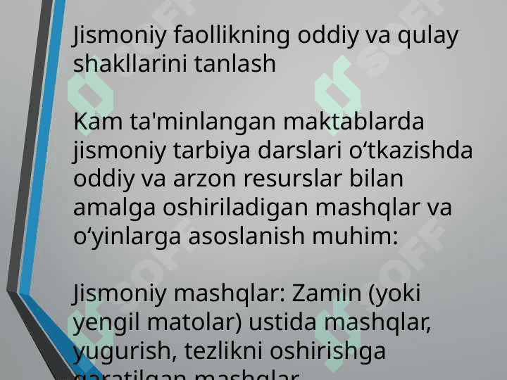 Kam ta’minlangan maktablarda jismoniy tarbiya darslarini tashkil etish metodikasini o‘rganish 4