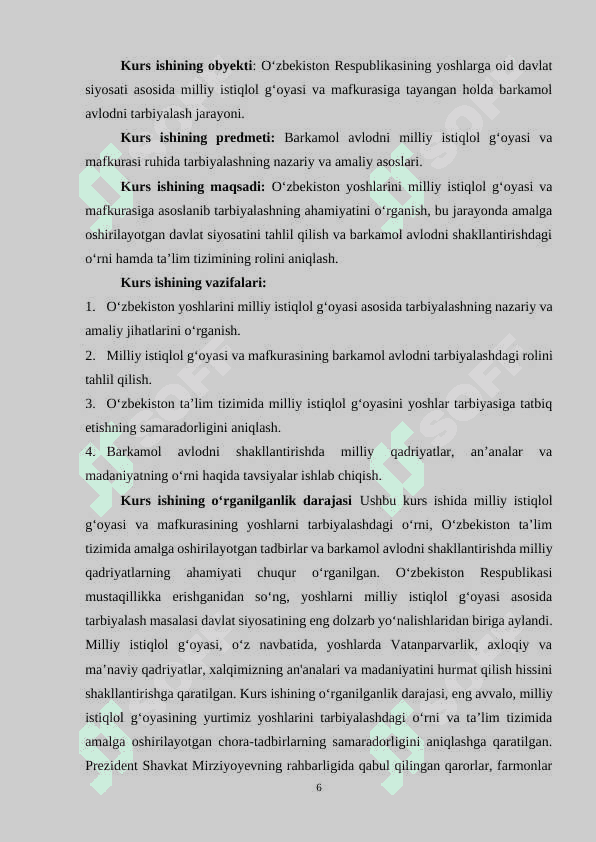 BARKAMOL AVLODNI MILLIY ISTIQLOL G‘OYASI VA MAFKURASI RUHIDA TARBIYALASH 6