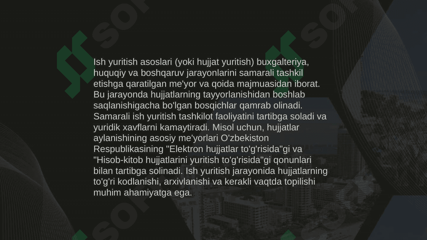 Ish yuritish tili va uslubi. Xizmat yozishmalari bilan ishlash texnologiyalari. 3