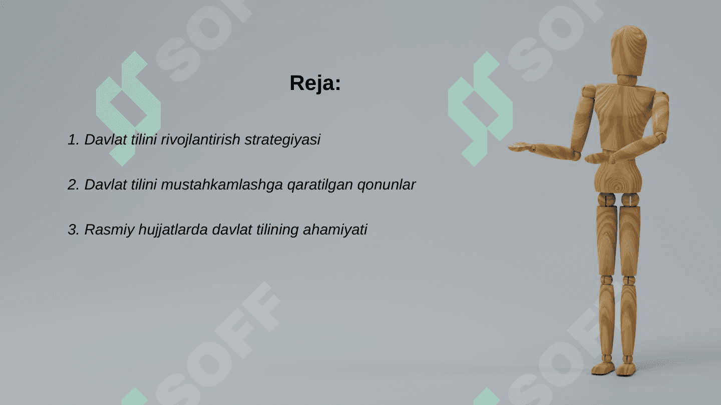 Davlat tilini rivojlantirish yo'lida qabul qilingan qonun hujjatlarining davlat tilida ish yuritishdagi ahamiyati. 2