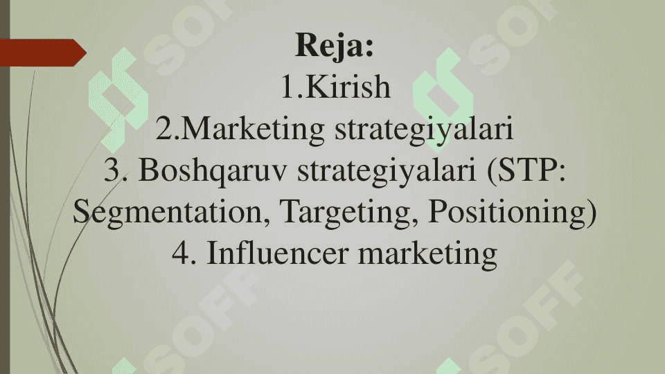 Marketing va reklama strategiyalari 2