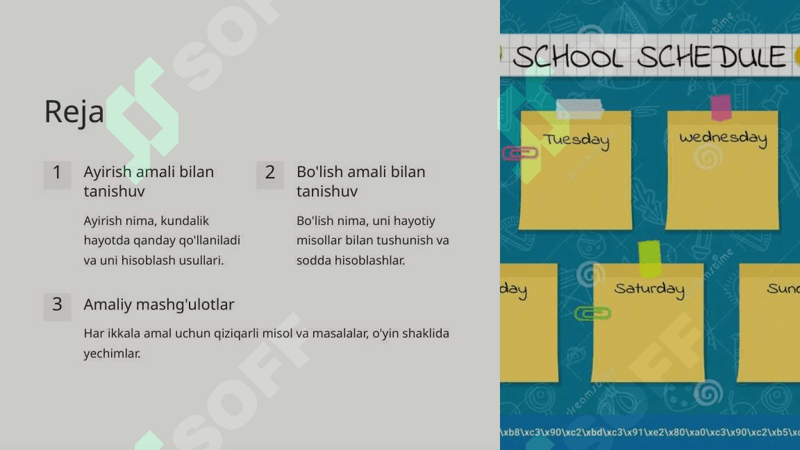 Ayirish va Bo'lishning Umumiy Tarifi 2