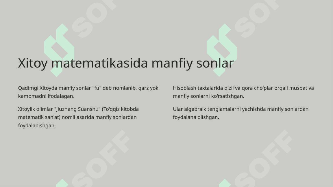 Manfiy son va kasr tushunchasining vujutga kelishi 4