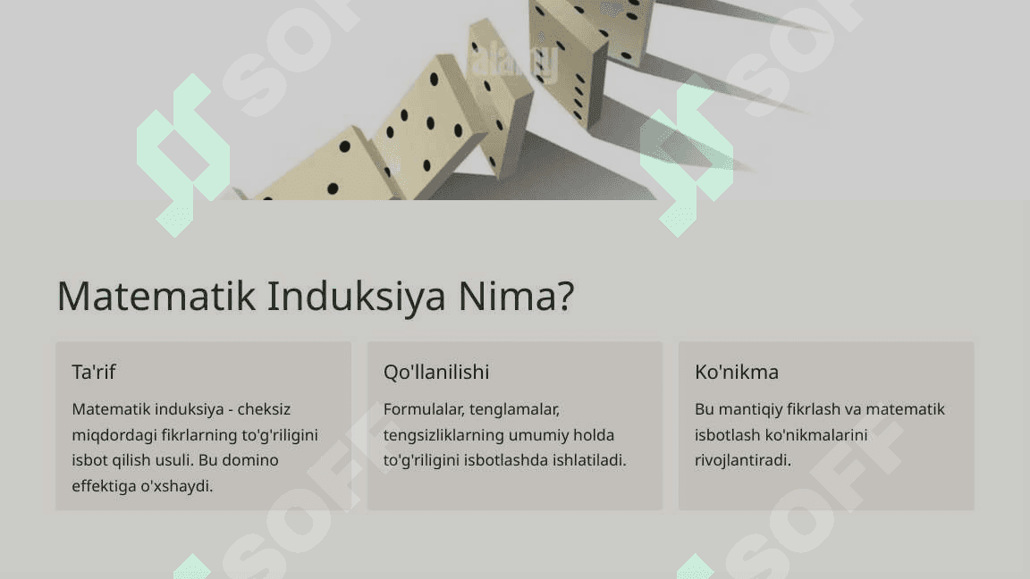Matematik Induksiya Metodini Qo'llashga Oid Misollar Yechish 3