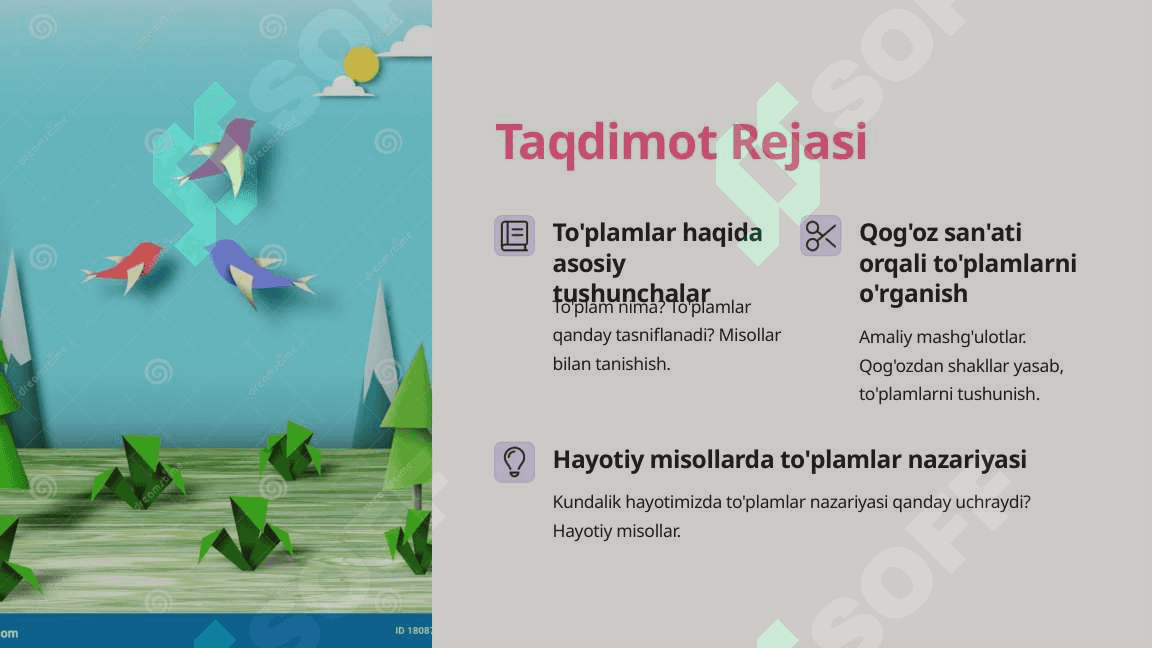 Qog'ozdan Ajoyib San'at To'lam Quvvati, Sanoqli va Sanoqsiz To'plamlar 2