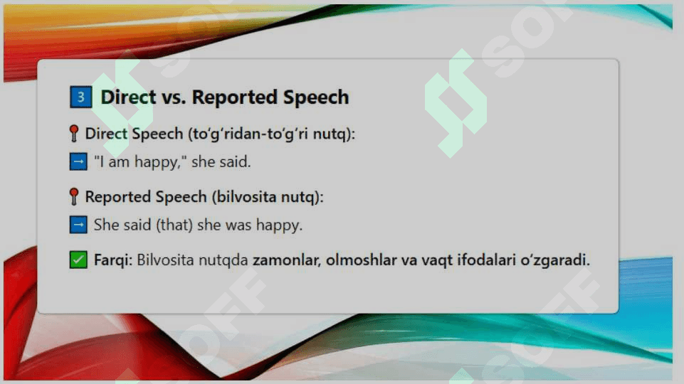 Tense choice in reporting 3