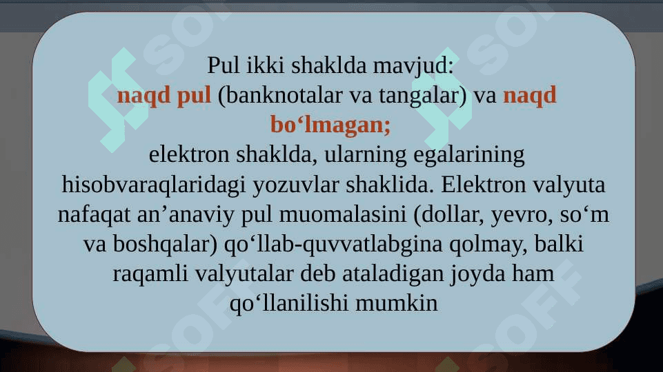 BANK TIZIMIDA Elektron to'lov tizimlari 6