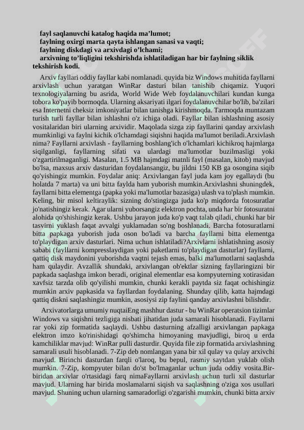 Fayllarni arxivlash va arxiv fayllarni ochish 2