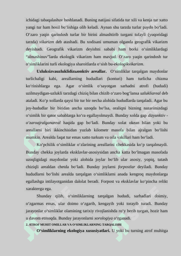 O'simliklarning AREALLARI 6