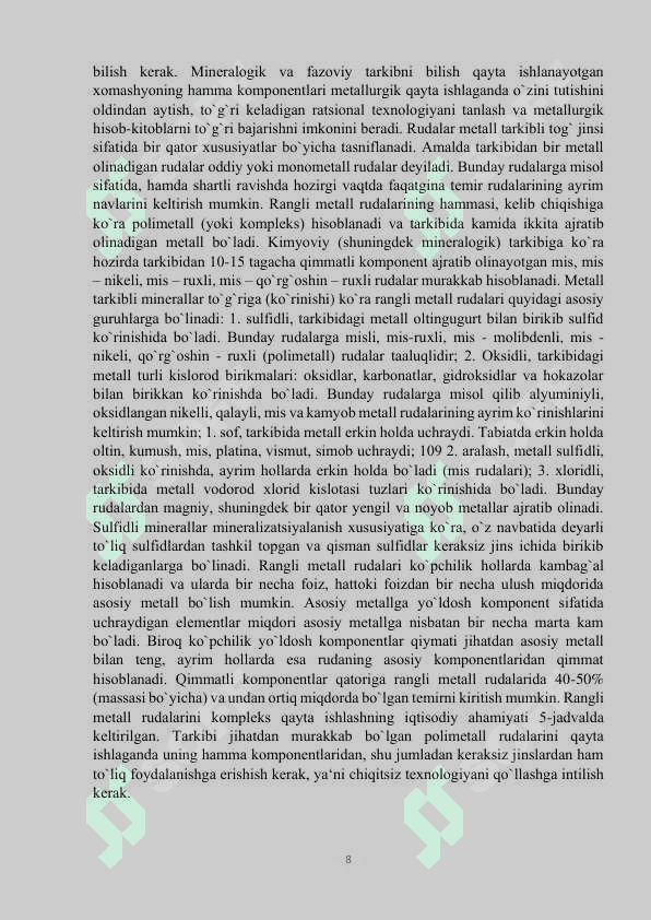 O‘rta Osiyo rangli metallurgiya sanoati va uning yirik markazlari 8