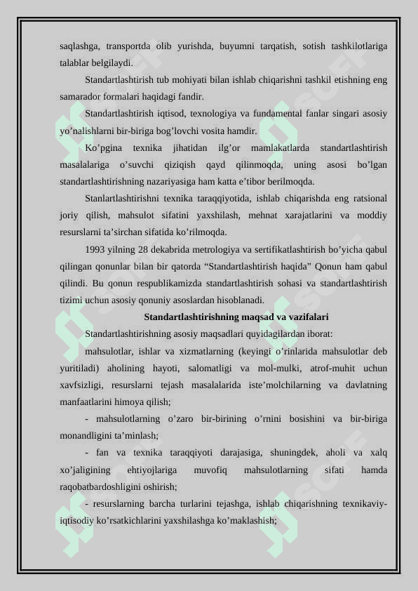 Standartlashtirishning asosiy tamoyillari. Standartlashtirish usullari 3