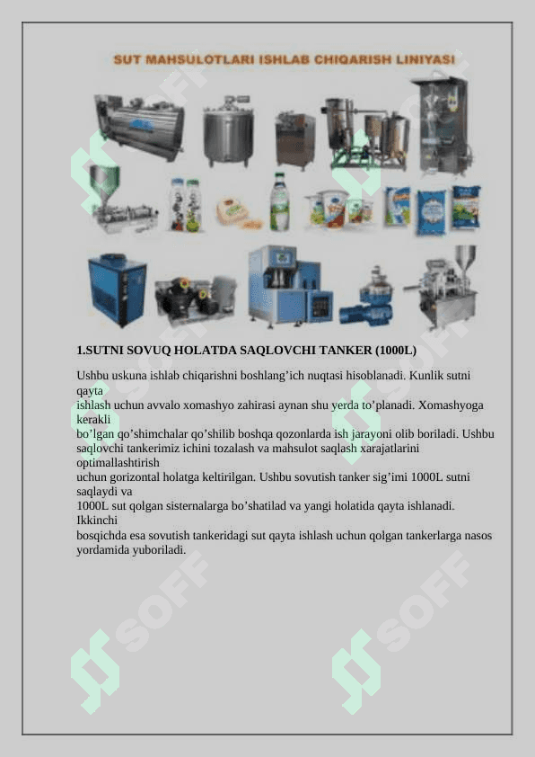 Sutni qayta ishlash va sut mahsulotlarini ishlab chiqarish. 3