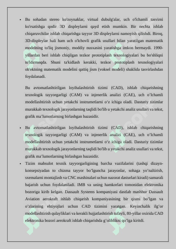 O'lchovli grafika imkoniyatlarini loyihalashda qo'llash texnologiyalari 3