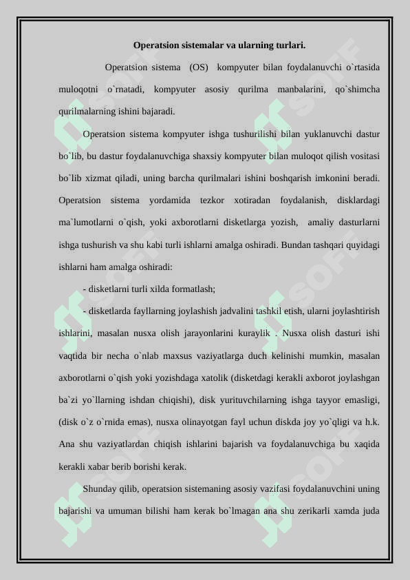 Operatsion sistemalar va ularning funksiyalar 2