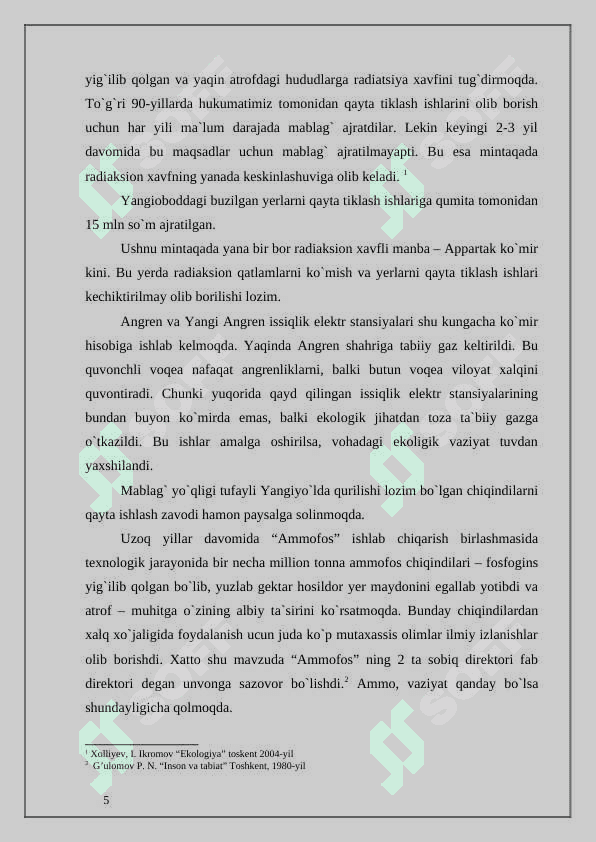O'zbekiston respublikasi ekologiya muommolari 4