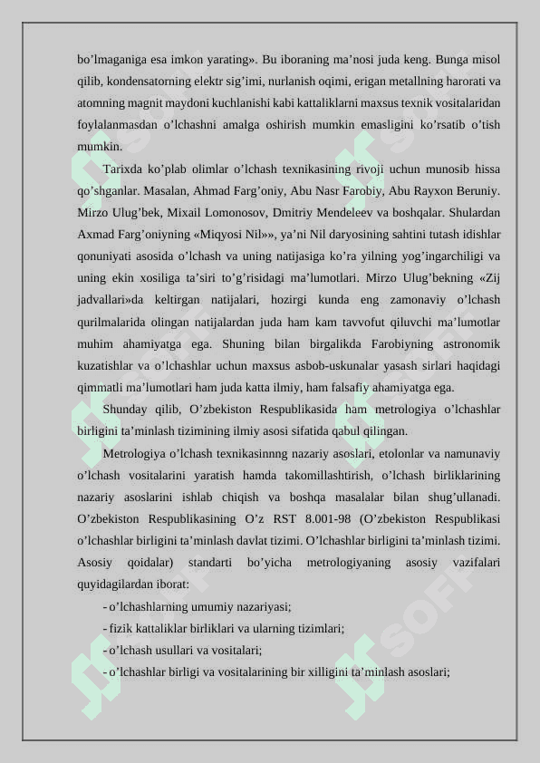 O'zbekiston respublikasining metrologiya to'g'risidagi qonuni 4