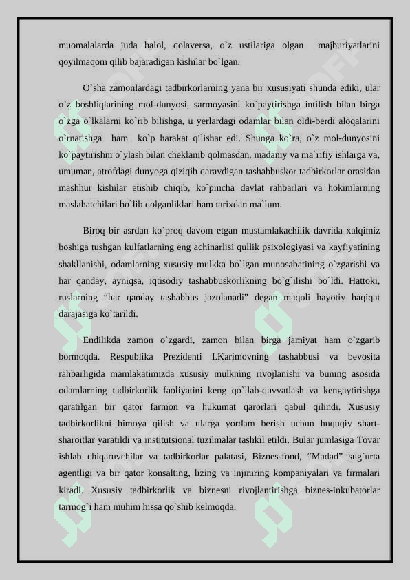 Tadbirkorlik faoliyatining mohiyati va asosiy belgilari 3