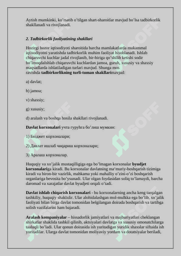 Tadbirkorlik faoliyati. tadbirkorlik kapitali va uning aylanishi 3