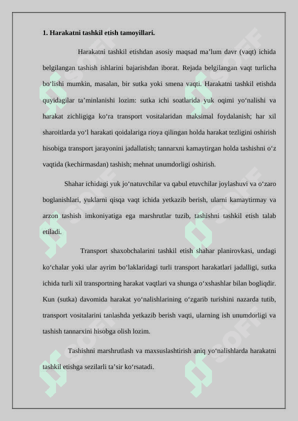 Tanlangan avtomobil uchun haydovchining ish joyini tashkil etish; 2