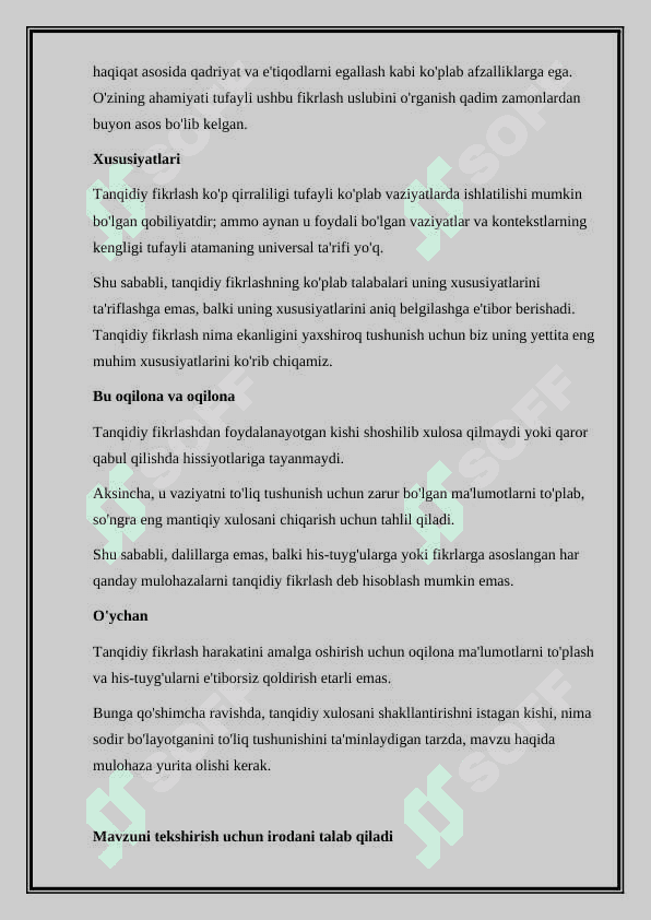 Tanqidiy fikrlashning 10 qoidasi 3