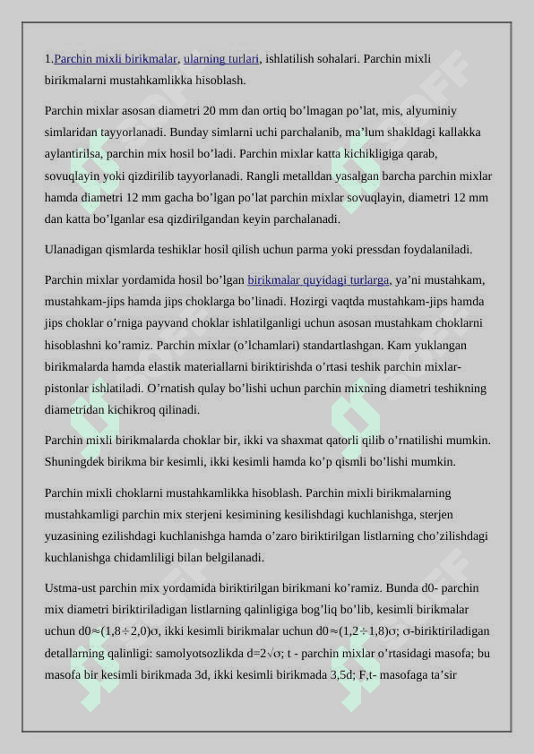 Parchin mixli birikmalar 2
