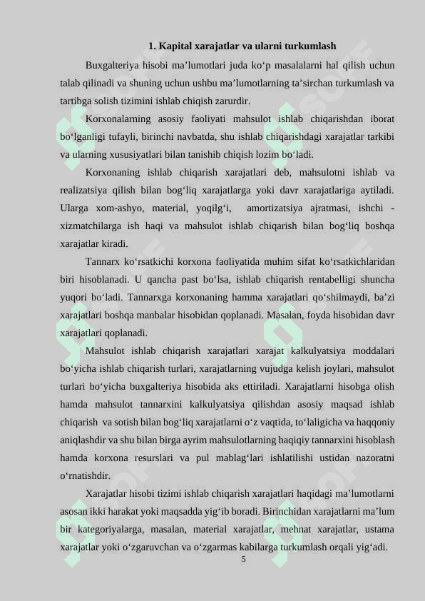 Iqtisodiyotni modernizatsiyalash sharoitida kapital xarajatlar hisobi 5