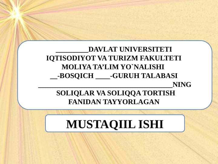 AKSIZ SOLIG’I