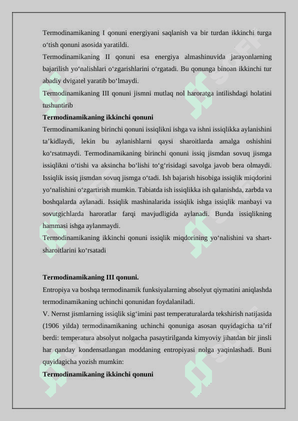 Termodinamikaning 1-qonuni 4