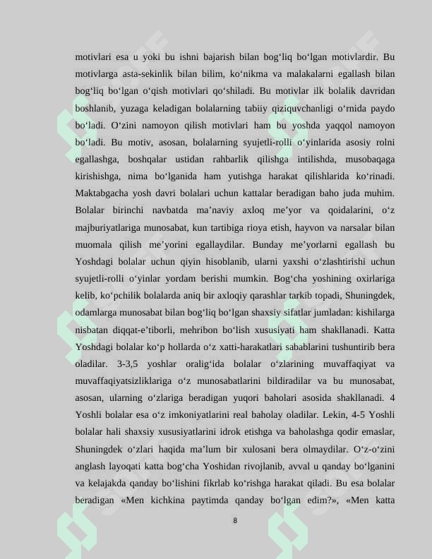 MAKTABGACHA YOSH DAVRIDA BOLALARNING INDIVIDUAL XUSUSIYATLARI 8