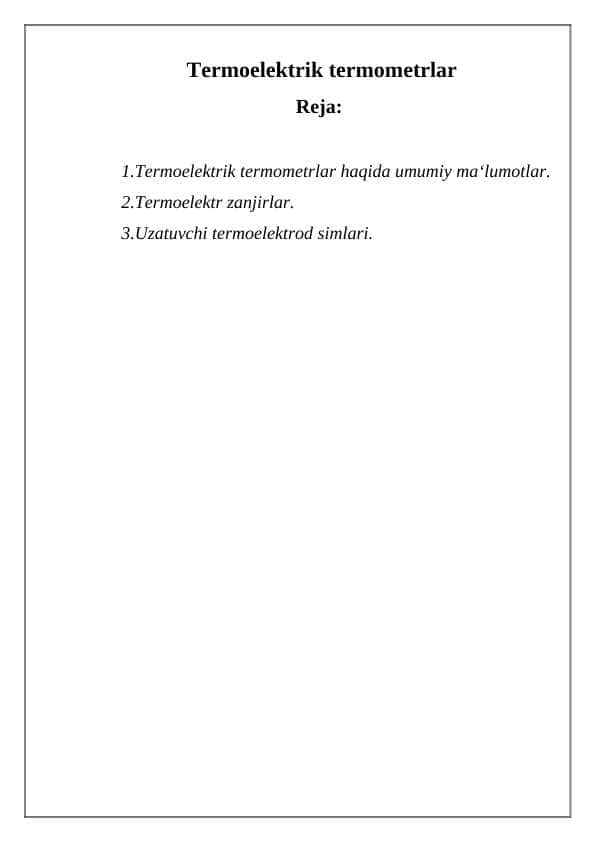 Termoelektrik termometrlar