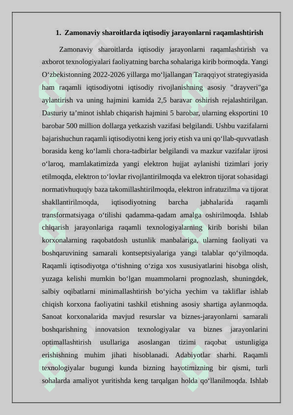 Texnik tizimlarda qo'llaniladigan asosiy dasturiy platformalar va ularning raqamlashtirish transformatsiyasi 2