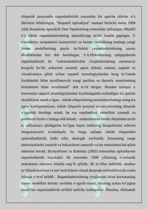 Texnik tizimlarda qo'llaniladigan asosiy dasturiy platformalar va ularning raqamlashtirish transformatsiyasi 3