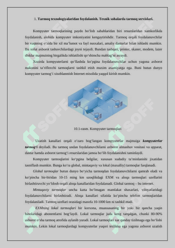 Texnik tizimlarida tarmoq texnologiyalari 2