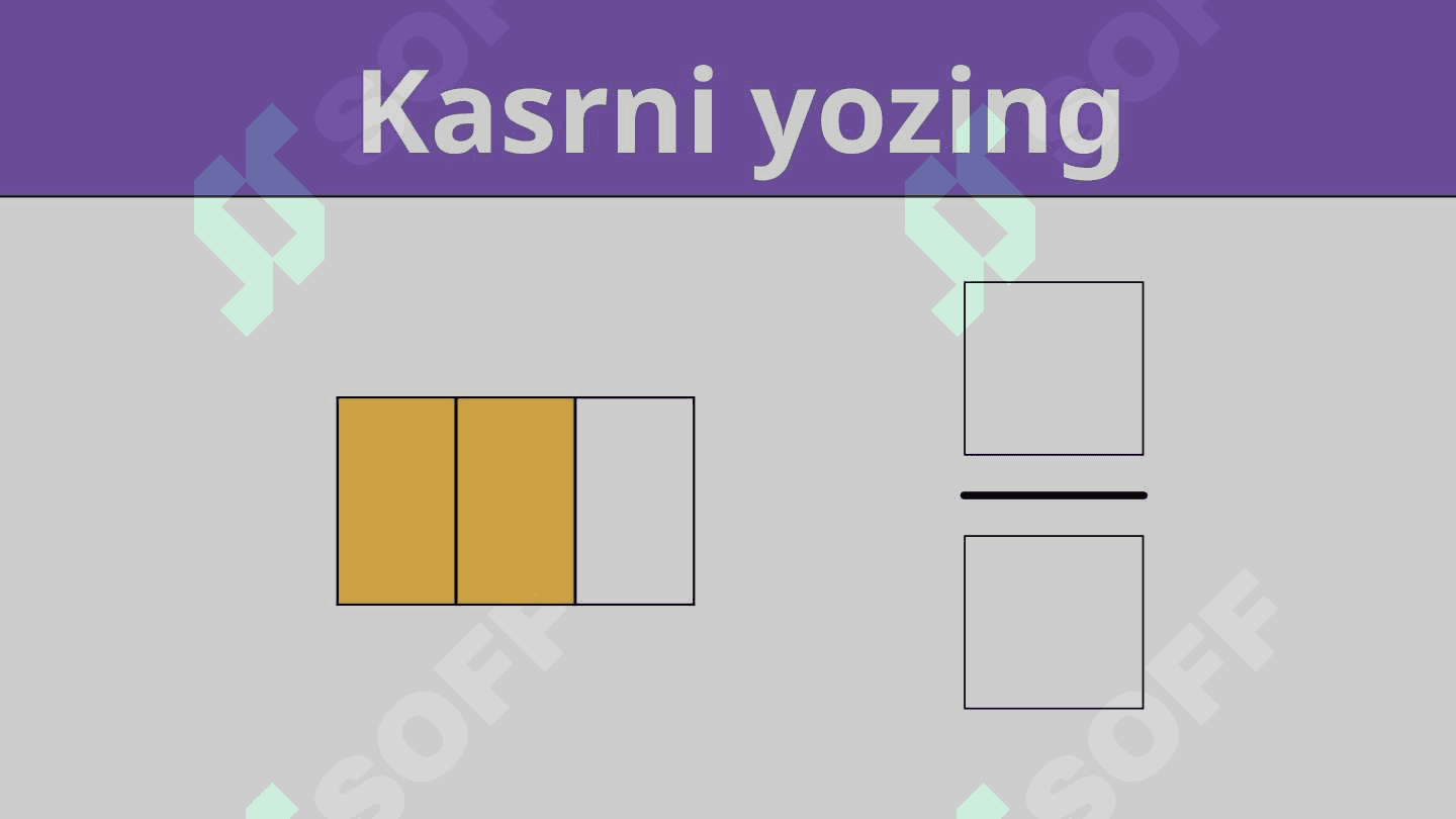 Bolalar uchun kasrlarni amaliy o'rganish uchun ishlanma 2