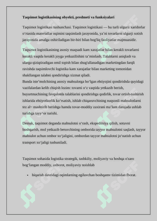 Qishloq xo'jaligida taqsimot logistikasi 2