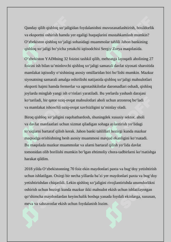 Qishloq xo'jalik sohalarida ishlatiladigan dasturlar va axborot tizimlar 2