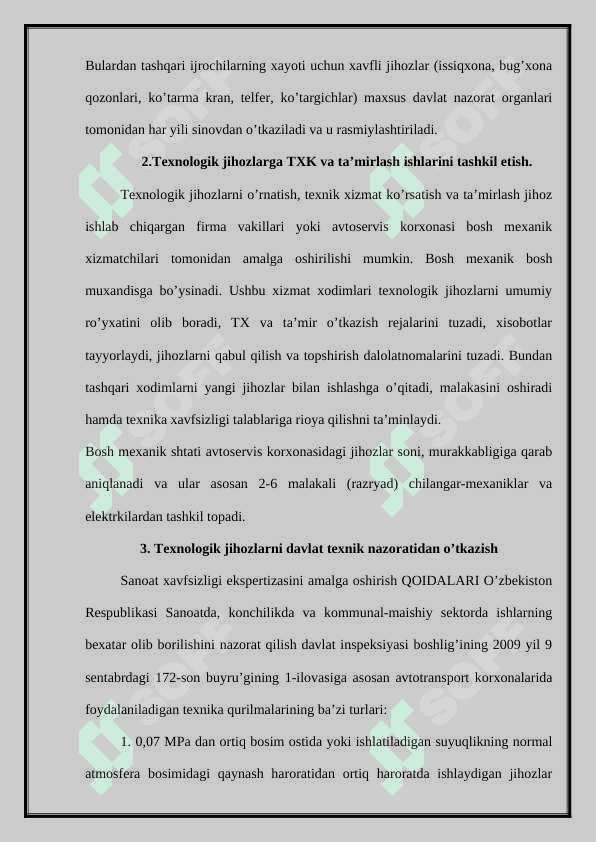 Texnologik jihozlarga texnik xizmat ko’rsatish, ta’mirlash tizimi va ularni yangilash va takomillashtirish 3
