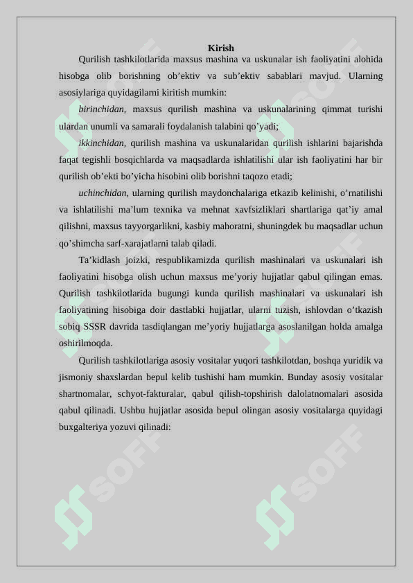 Qurilish tashkilotlarida asosiy vositalarga eskirish hisoblash usullarini qoʻllash xususiyatlari 2
