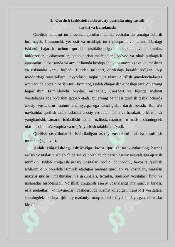 Qurilish tashkilotlarida asosiy vositalarga eskirish hisoblash usullarini qoʻllash xususiyatlari 3