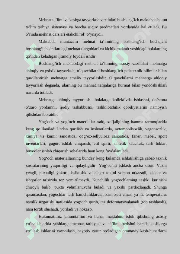Yog'och turlari va xususiyatlarini o'qitish metodikasi 3