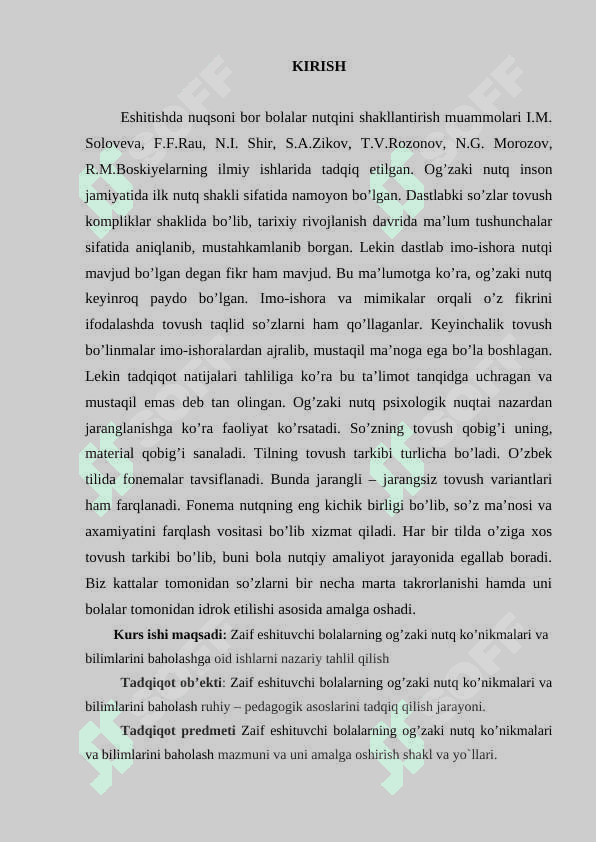 Zaif eshituvchi bolalarning og’zaki nutq ko’nikmalari va bilimlarini baholash 2